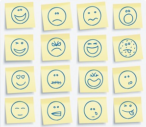 feeling-faces1 Emoticons postit notes